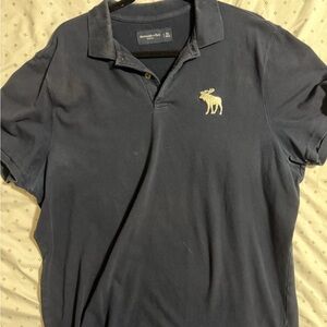 Abercrombie & Fitch Navy Polo with Contrasting Moose Logo